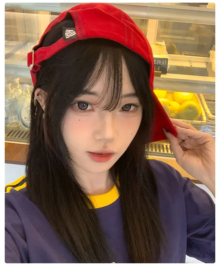 Red Letter Embroidered Women's Cap Vintage Style — feature 11