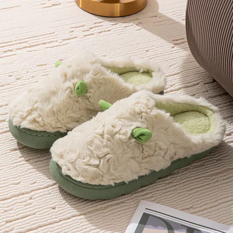 Winter Cotton Slippers, Cute Ear-Shaped Design for Women and Men, Couple's Indoor Warm Home Slippers, Non-Slip Plush Slippers
