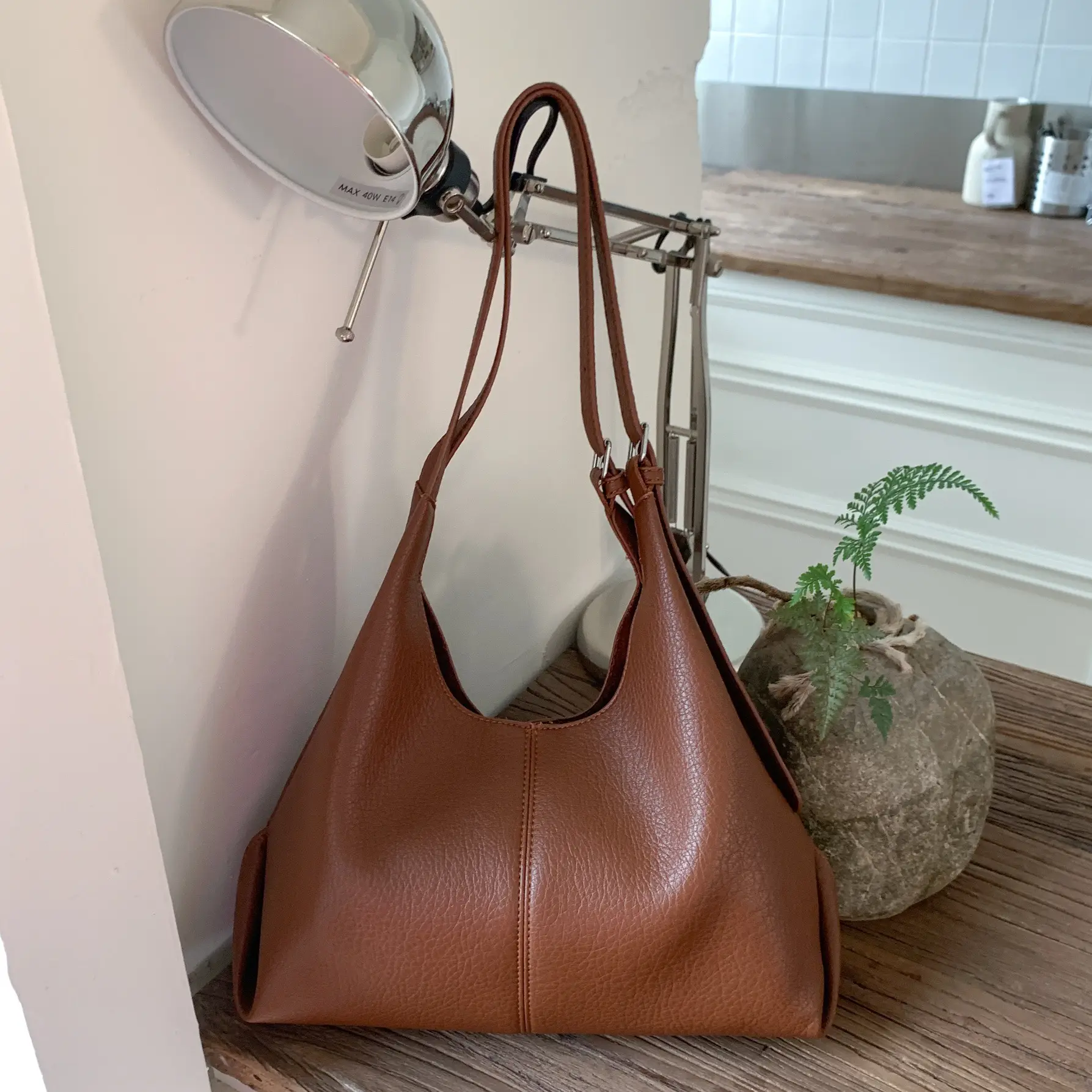 Yellow Textured Crossbody Tote Bag for Women - Image 9