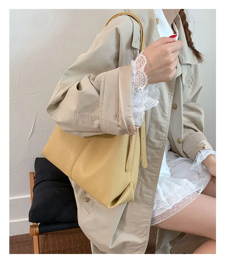 Yellow Textured Crossbody Tote Bag for Women — feature 22