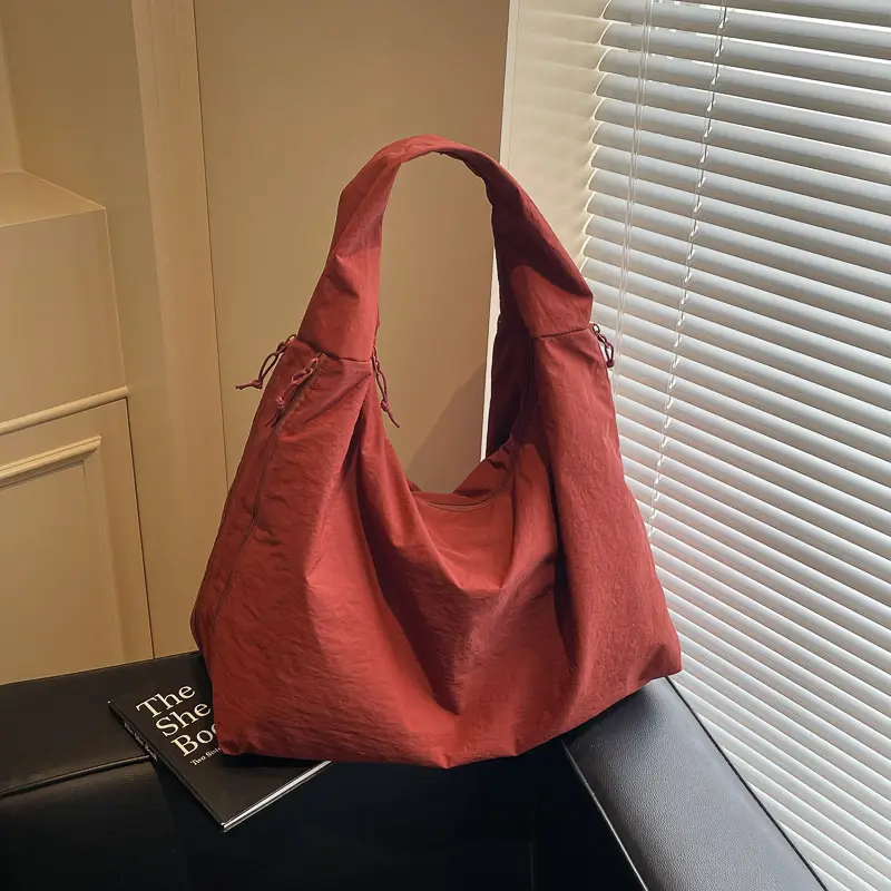 Navy Blue Nylon Shoulder Bag for Women 2025 - Image 12