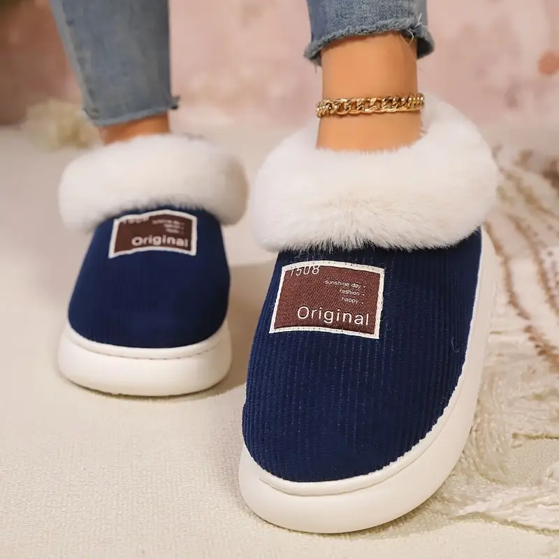 High-Top Cotton Slippers, Warm Winter Plush Home Slippers for the Elderly, Soft-Soled Couple's Closed-Back Cotton Shoes with a Stepping-On-Clouds Feel — feature 4