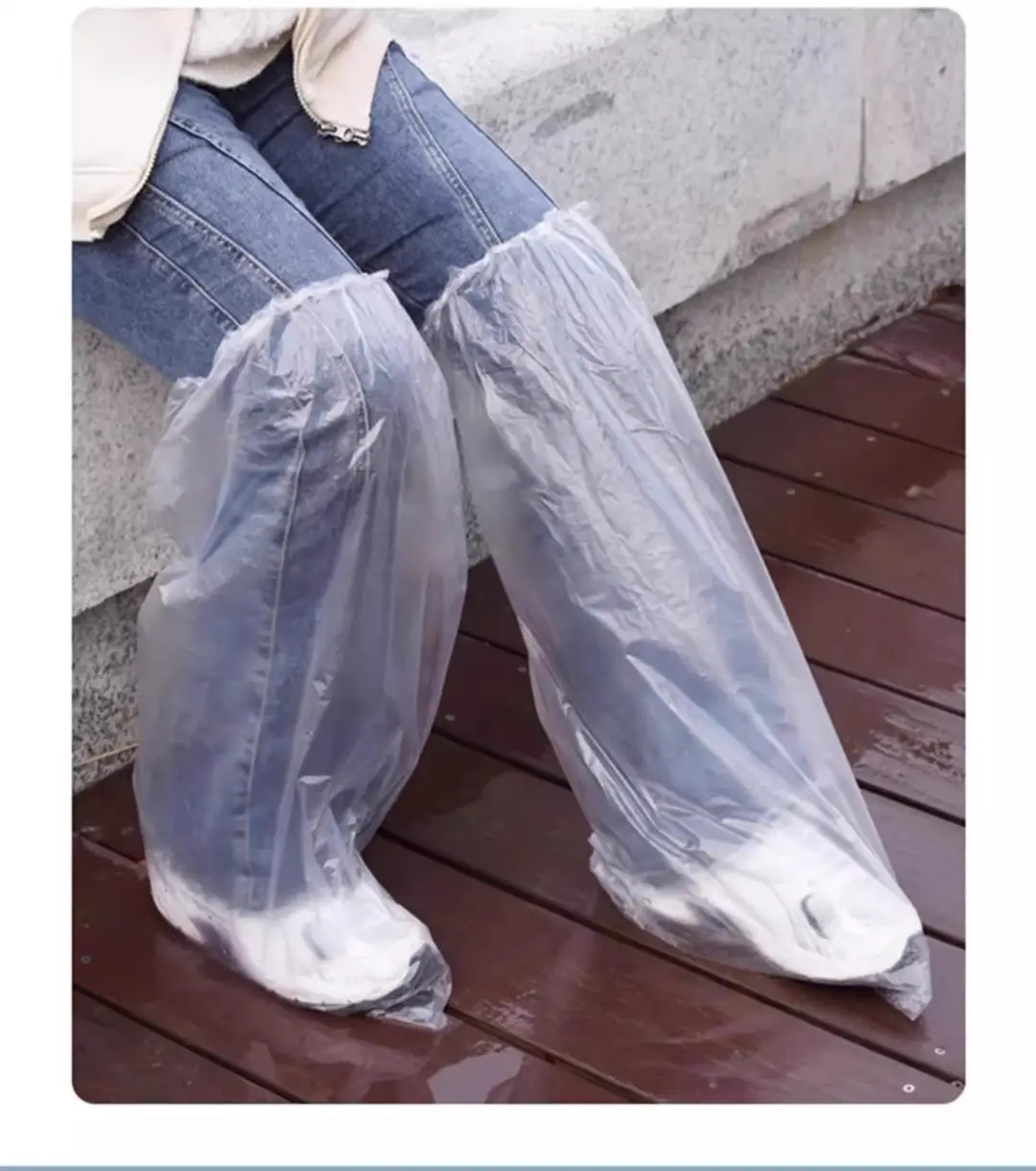 Disposable Rain Shoe Covers, Waterproof, Non-Slip, Transparent Plastic, Thickened, Wear-Resistant, Rain-Proof, High-Length Pe — feature 7