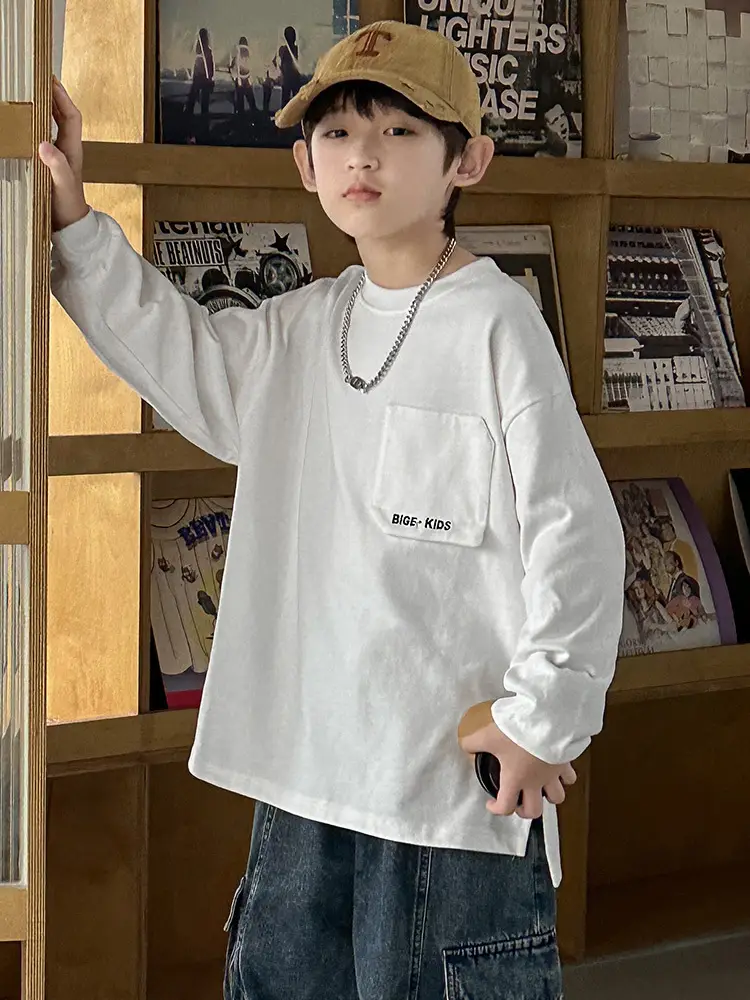 Boys White Long Sleeve T-Shirt Spring Autumn 2026 - Image 5