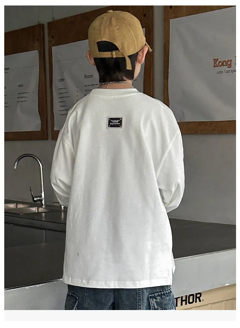 Boys White Long Sleeve T-Shirt Spring Autumn 2026 — feature 14