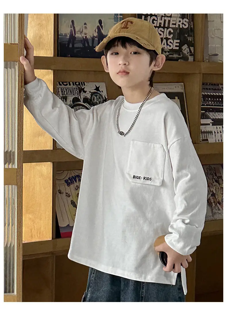 Boys White Long Sleeve T-Shirt Spring Autumn 2026 — feature 18