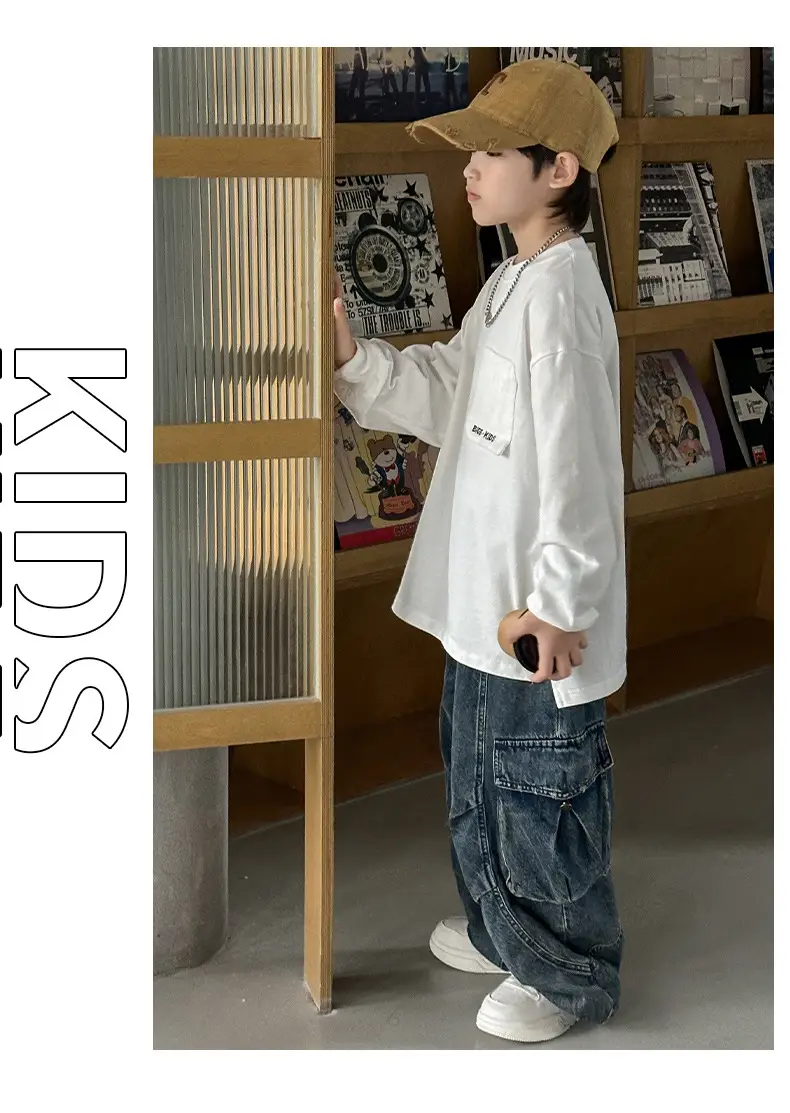 Boys White Long Sleeve T-Shirt Spring Autumn 2026 — feature 19