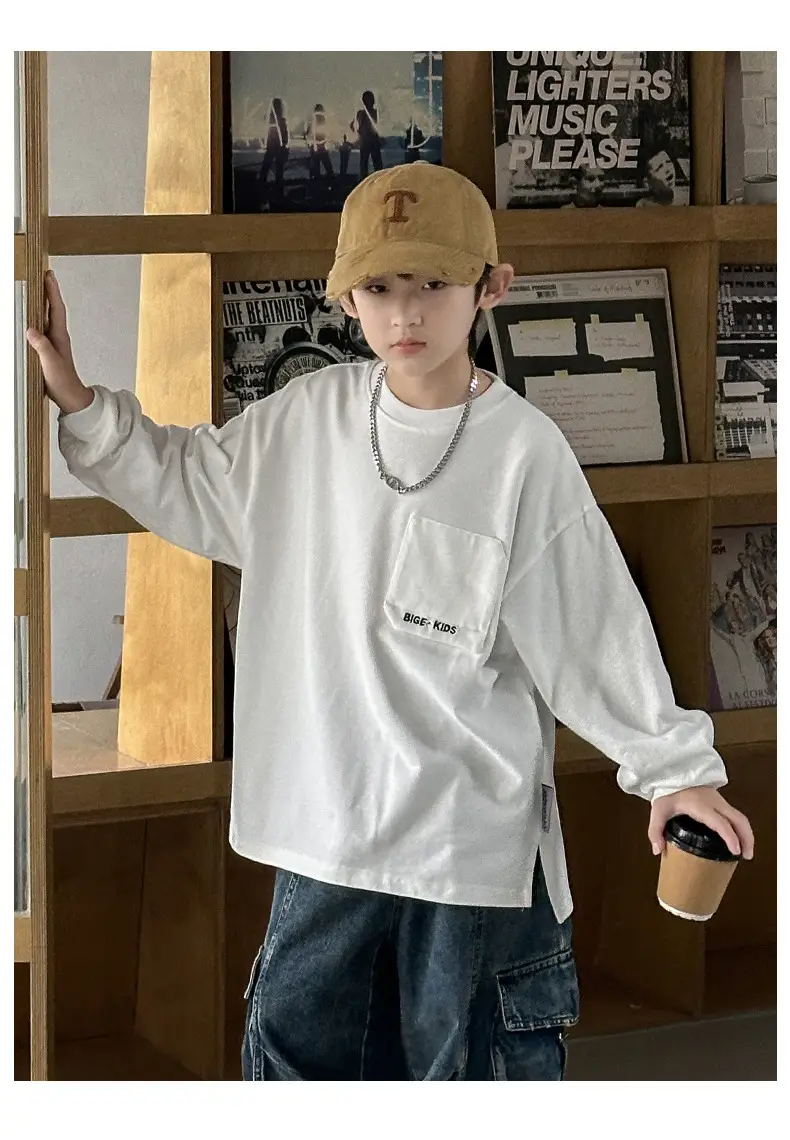 Boys White Long Sleeve T-Shirt Spring Autumn 2026 — feature 21