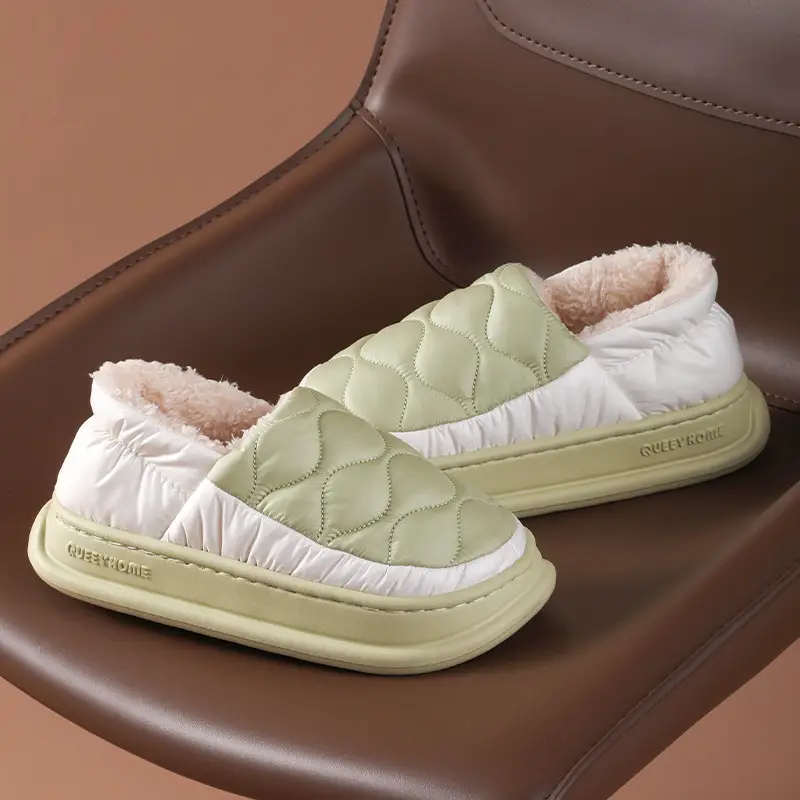 2025 New Cotton Slippers for Men, Winter Indoor Home Waterproof Anti-Slip Thick-Soled Wear-Resistant High-Heeled Slippers - Image 8