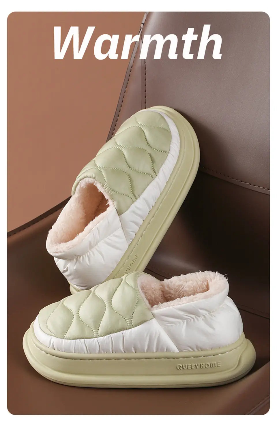 2025 New Cotton Slippers for Men, Winter Indoor Home Waterproof Anti-Slip Thick-Soled Wear-Resistant High-Heeled Slippers — feature 3