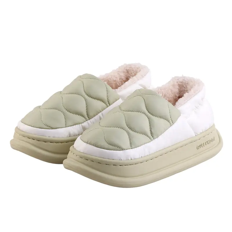 2025 New Cotton Slippers for Men, Winter Indoor Home Waterproof Anti-Slip Thick-Soled Wear-Resistant High-Heeled Slippers - Image 4