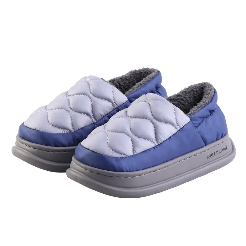 2025 New Cotton Slippers for Men, Winter Indoor Home Waterproof Anti-Slip Thick-Soled Wear-Resistant High-Heeled Slippers - Image 5