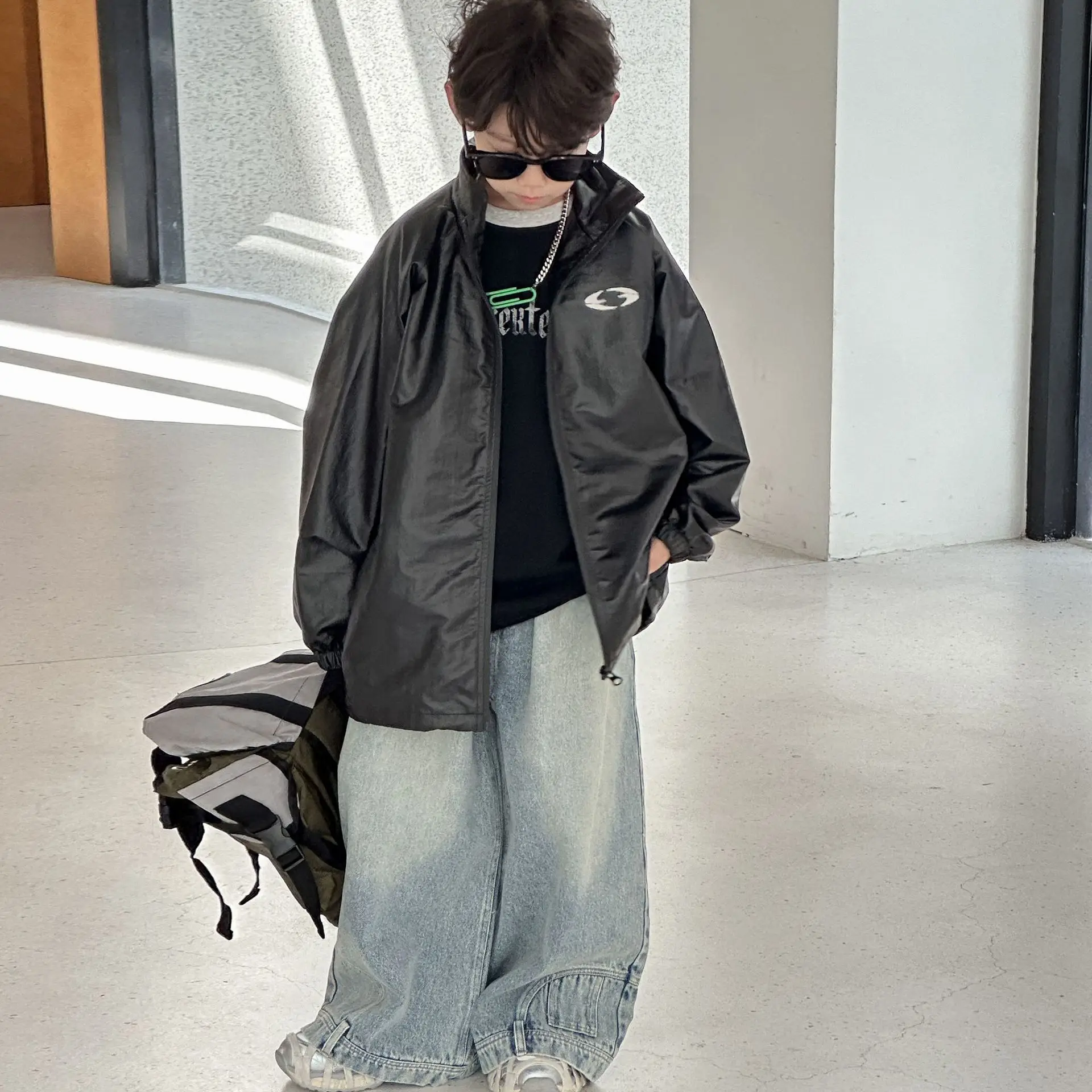 Boys Black Graphic Long Sleeve T-Shirt Spring Autumn 2025 — feature 9