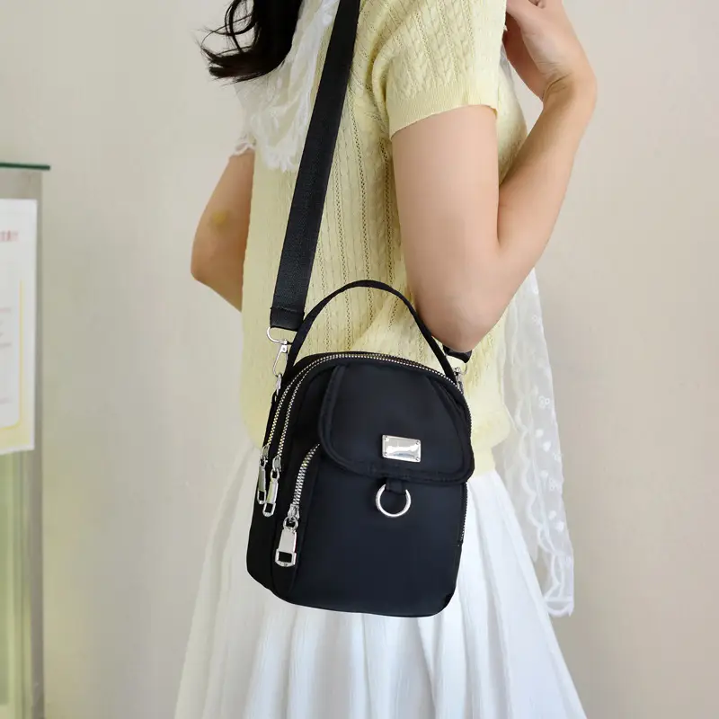 Black Korean Style Phone Crossbody Bag for Women