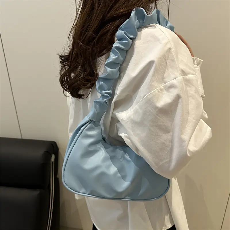 Purple Pleated Shoulder Bag for Women 2025 - Image 7
