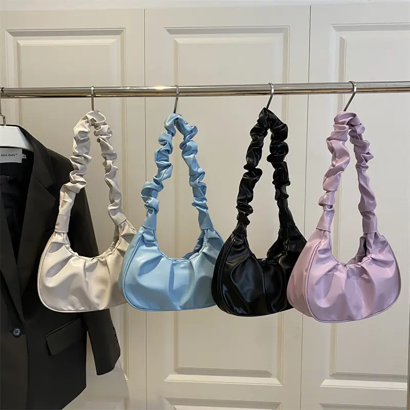 Purple Pleated Shoulder Bag for Women 2025 - Image 8