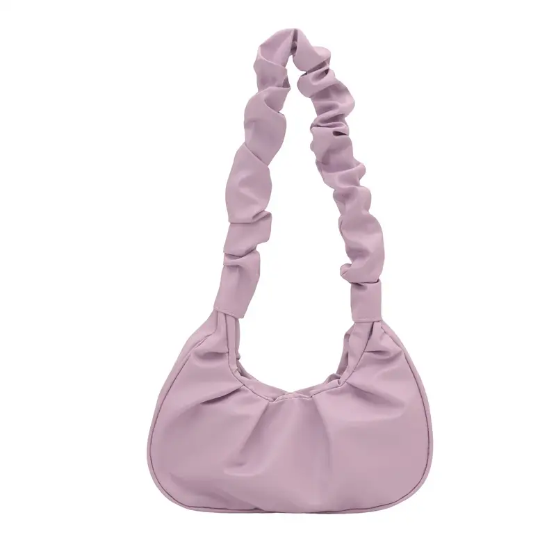 Purple Pleated Shoulder Bag for Women 2025 - Image 9