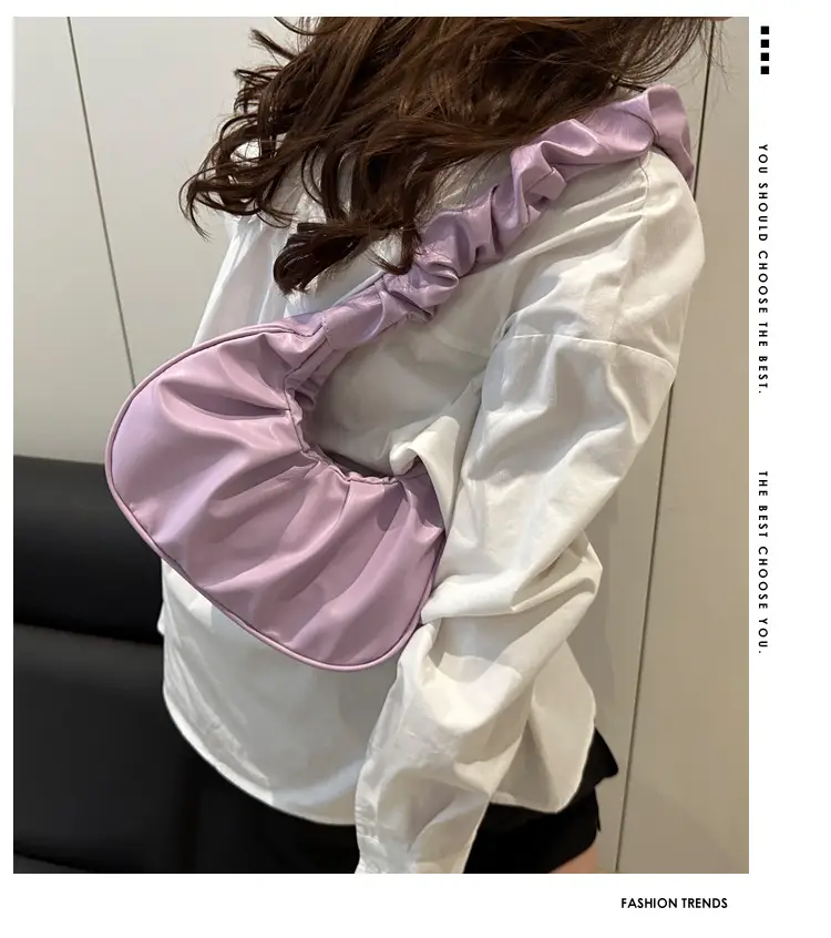 Purple Pleated Shoulder Bag for Women 2025 — feature 2