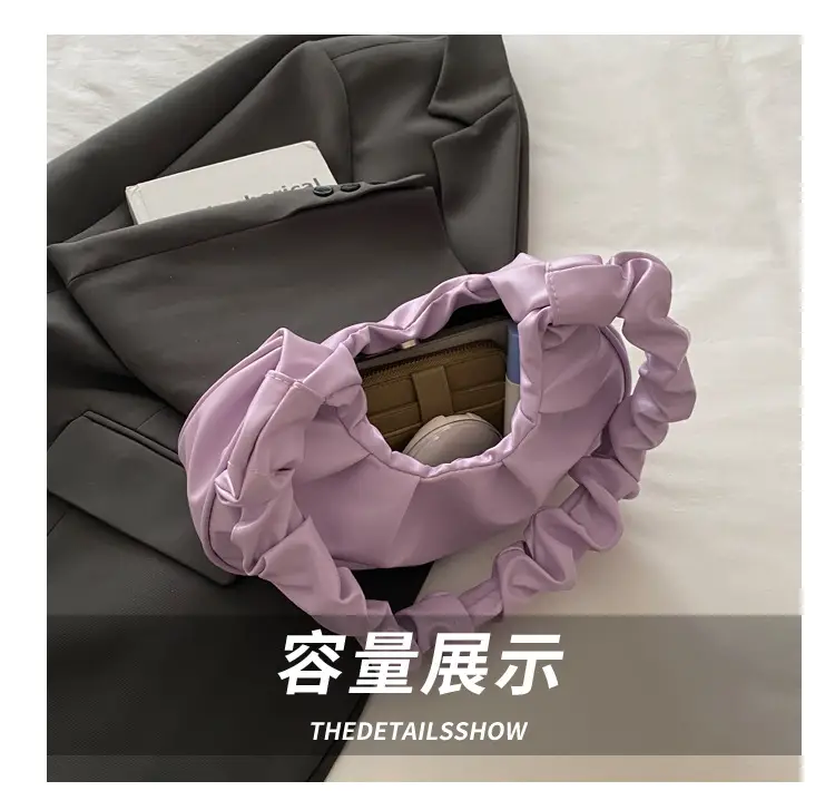 Purple Pleated Shoulder Bag for Women 2025 — feature 6