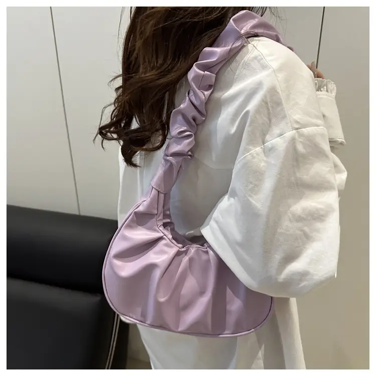 Purple Pleated Shoulder Bag for Women 2025 — feature 9
