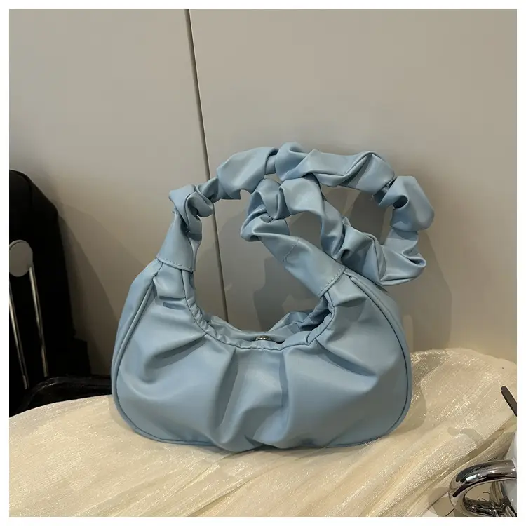 Purple Pleated Shoulder Bag for Women 2025 - Image 3