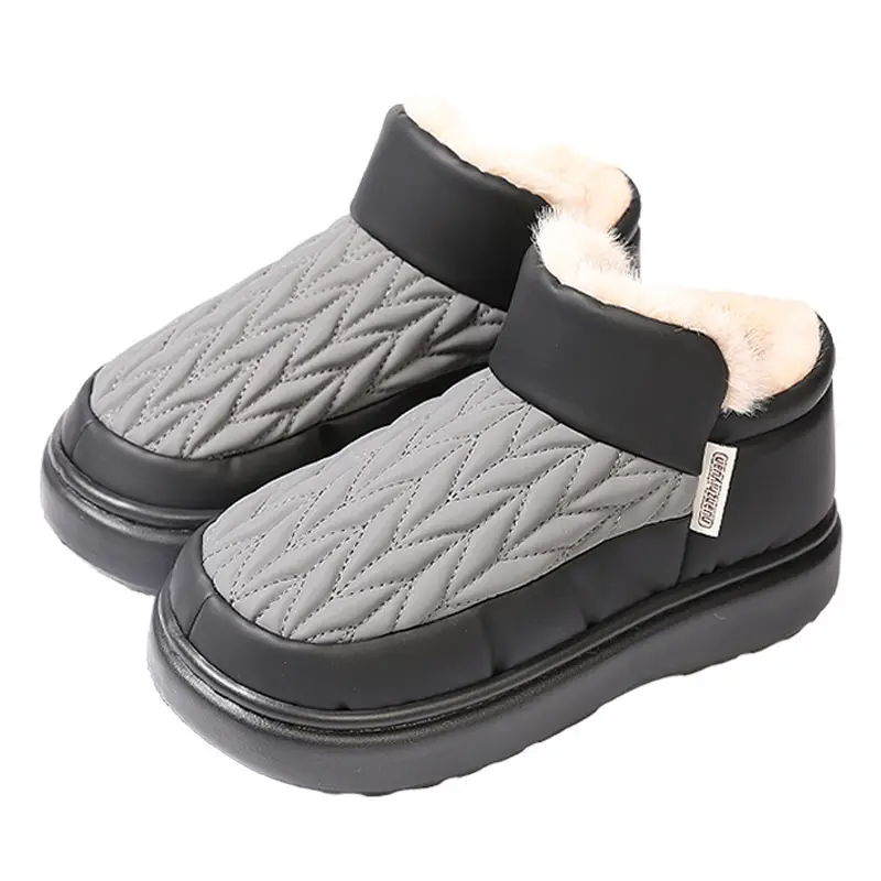 Men Winter Warm Velvet Snow Boots Black Non-Slip