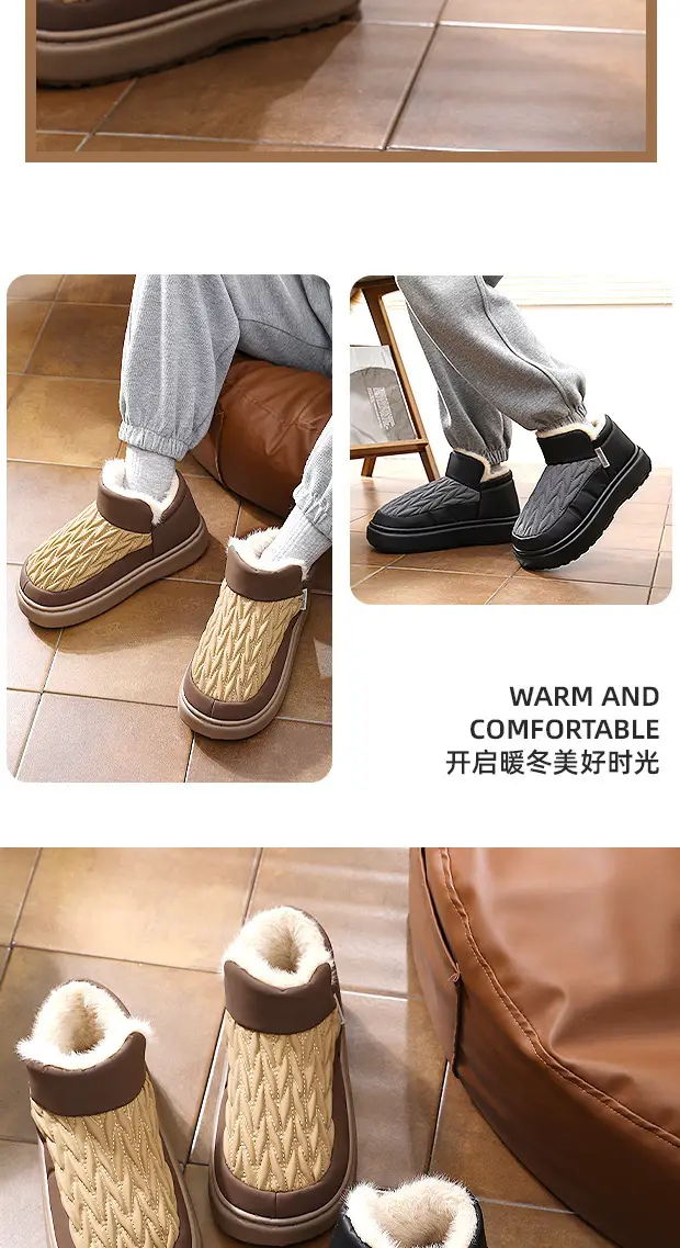 Men Winter Warm Velvet Snow Boots Black Non-Slip — feature 10