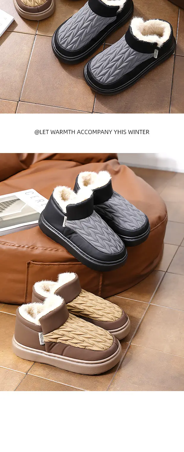 Men Winter Warm Velvet Snow Boots Black Non-Slip — feature 11