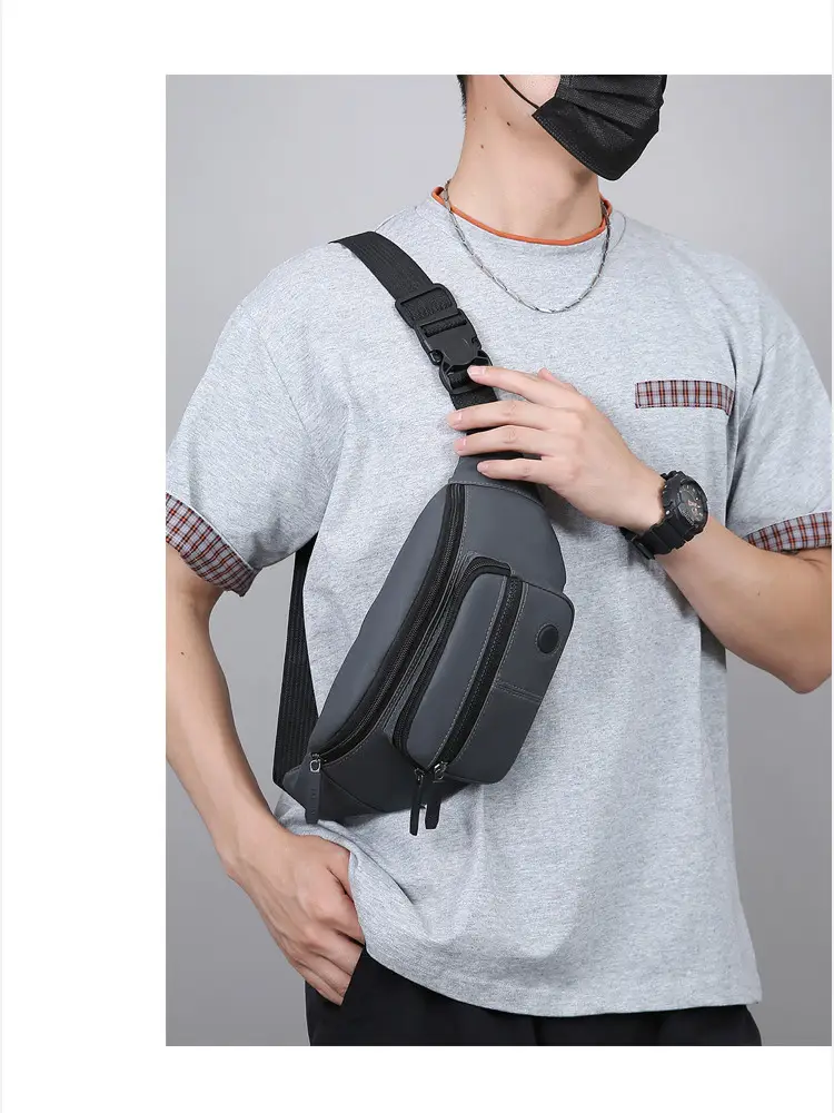 Men's GPS Crossbody Phone Bag Black GPS Linteners — feature 28