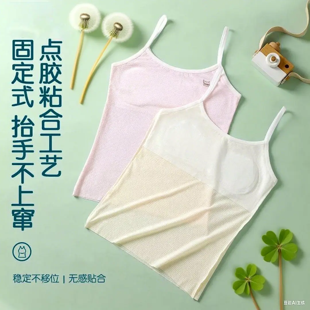 Girls' Intimates Development Period Primary School Students' First Stage Long Quick-Drying Girls' Bra Kidsren's Small Suspender Vest