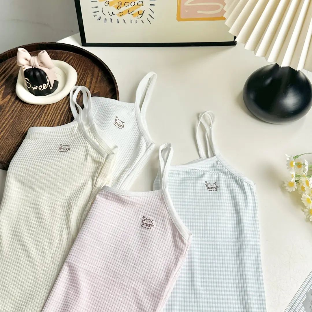 Girls' Intimates Development Period Primary School Students' First Stage Long Quick-Drying Girls' Bra Kidsren's Small Suspender Vest