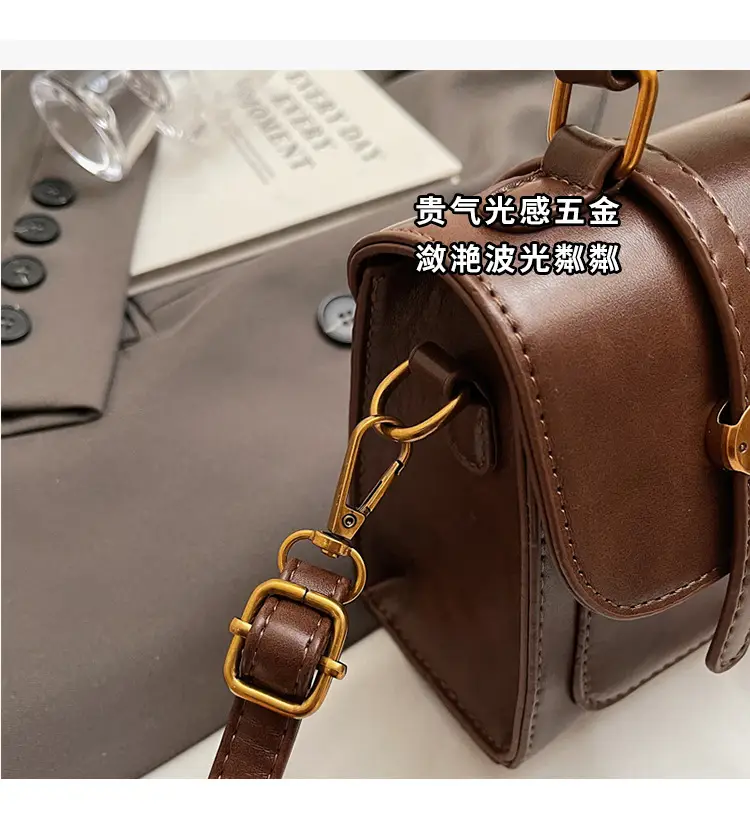 Women Retro Brown Leather Shoulder Bag 2025 — feature 4