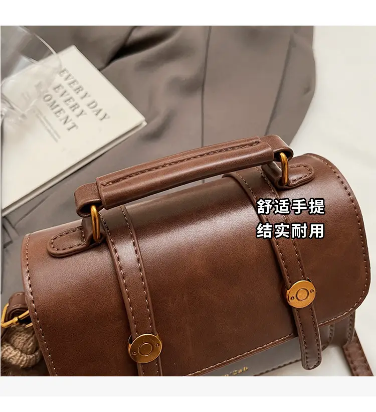 Women Retro Brown Leather Shoulder Bag 2025 — feature 6