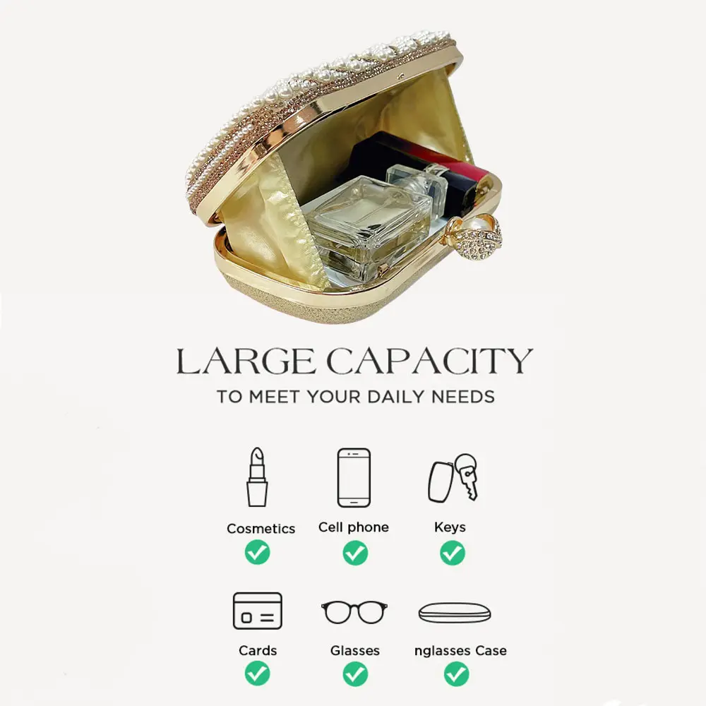 Luxury handbag  Dinner bag Evening bag Shiny features Perfect for all occasions — feature 2