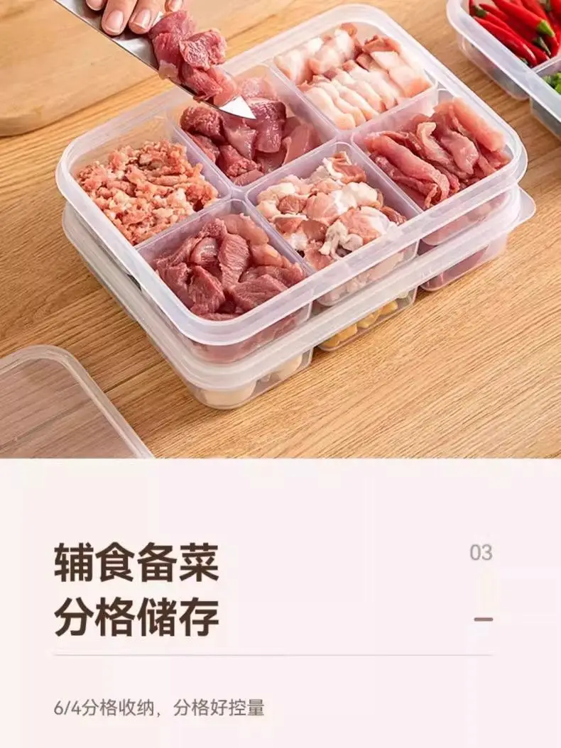 Frozen Meat Food-Grade Storage Box Refrigerator Compartment Box Preservation Box with Lid for Ingredients Cross-Border — feature 5