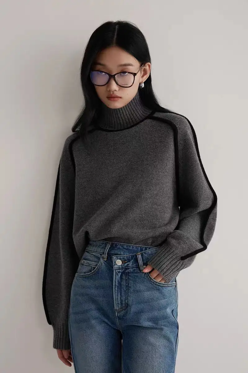 2026 Cross-Border Foreign Trade Autumn and Winter Style Slim Casual Loose Pullover Knitted Lazy Style Sweater for Women — feature 13