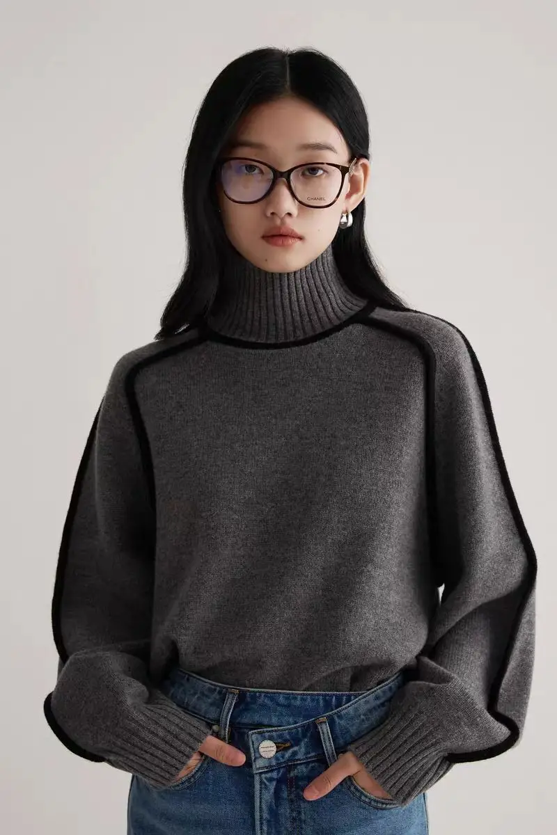 2026 Cross-Border Foreign Trade Autumn and Winter Style Slim Casual Loose Pullover Knitted Lazy Style Sweater for Women — feature 15