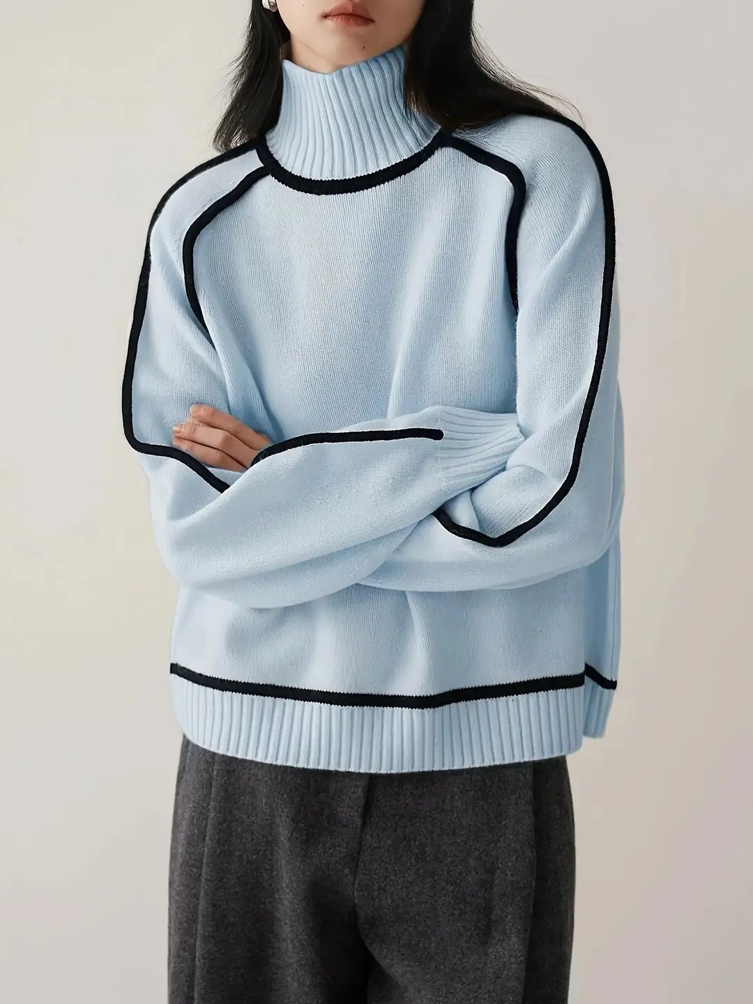2026 Cross-Border Foreign Trade Autumn and Winter Style Slim Casual Loose Pullover Knitted Lazy Style Sweater for Women — feature 21