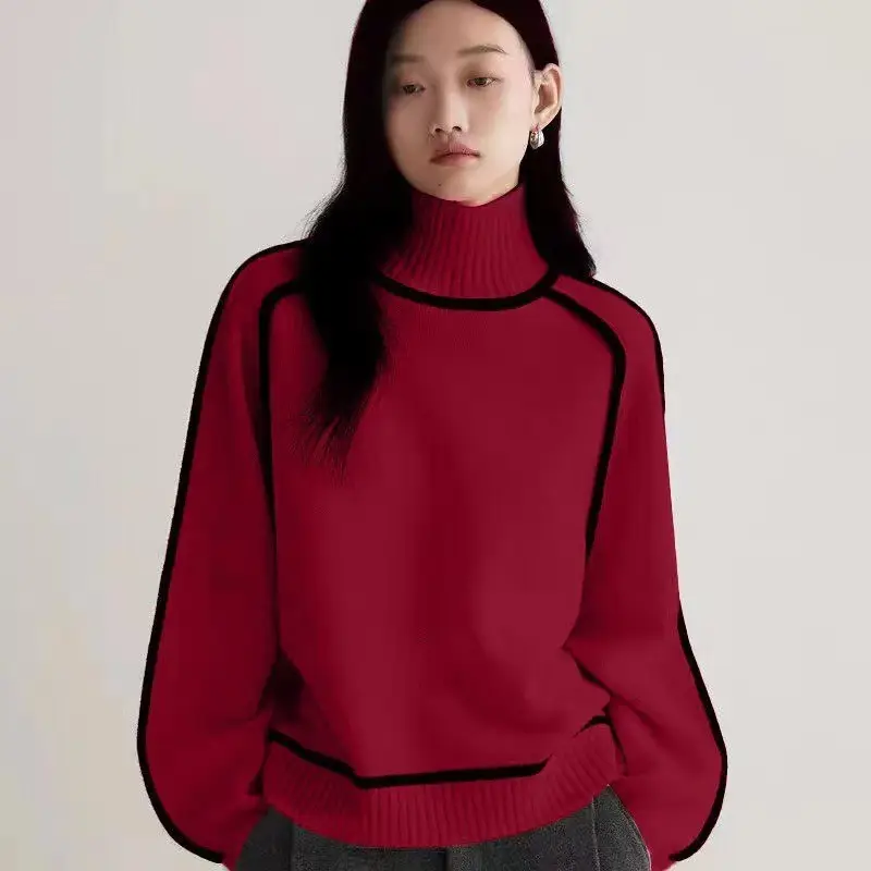 2026 Cross-Border Foreign Trade Autumn and Winter Style Slim Casual Loose Pullover Knitted Lazy Style Sweater for Women — feature 25