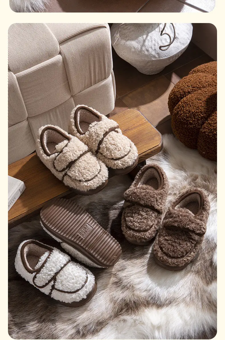 Lamb Wool Warm Slipper for Women Autumn Winter — feature 12