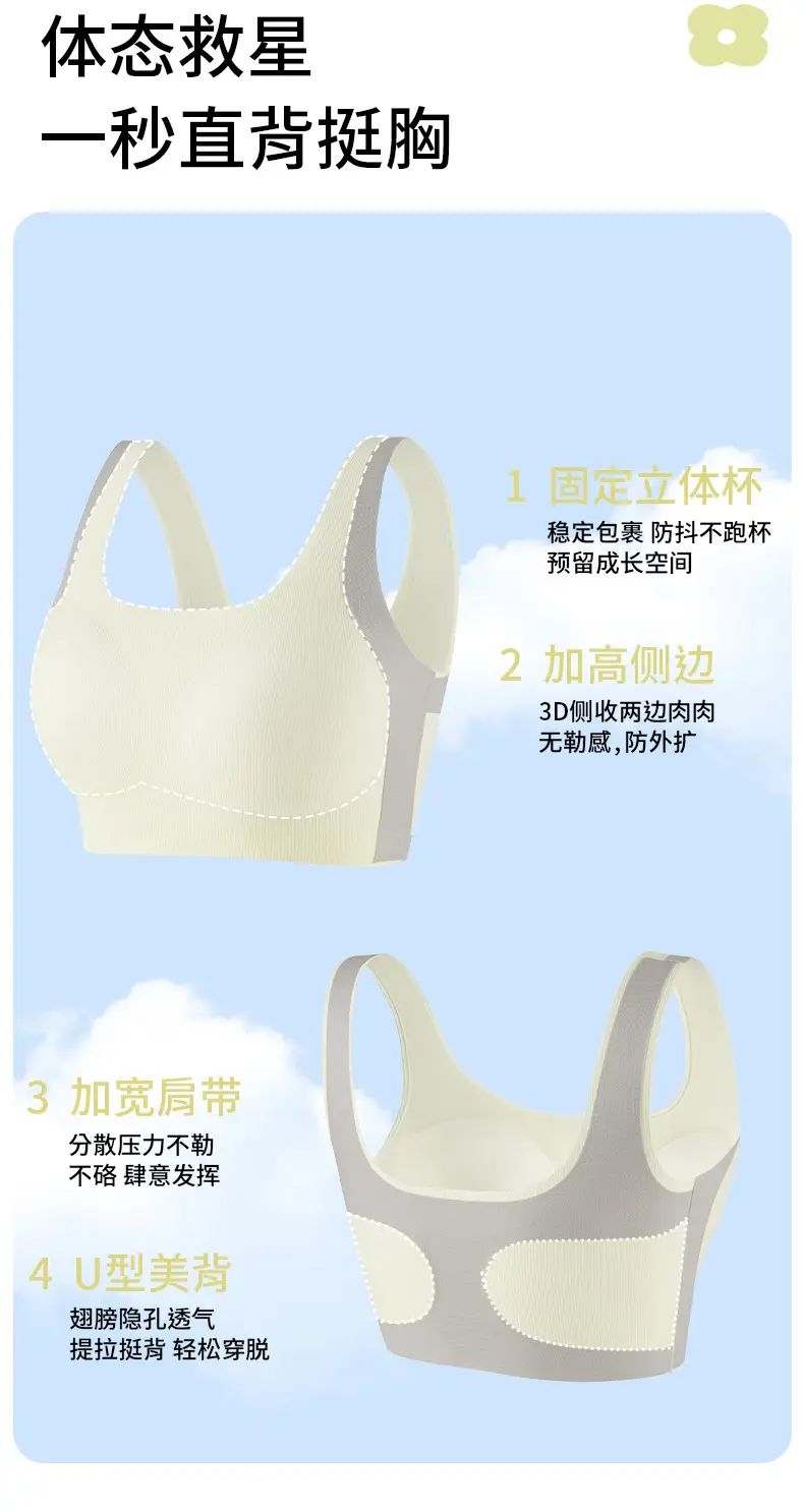 Girls' Underwear for the Second and Third Stages of Development, Corrective Sports Anti-Shock Vest for Middle and High School Students, Puberty Girls' Development Bra — feature 6