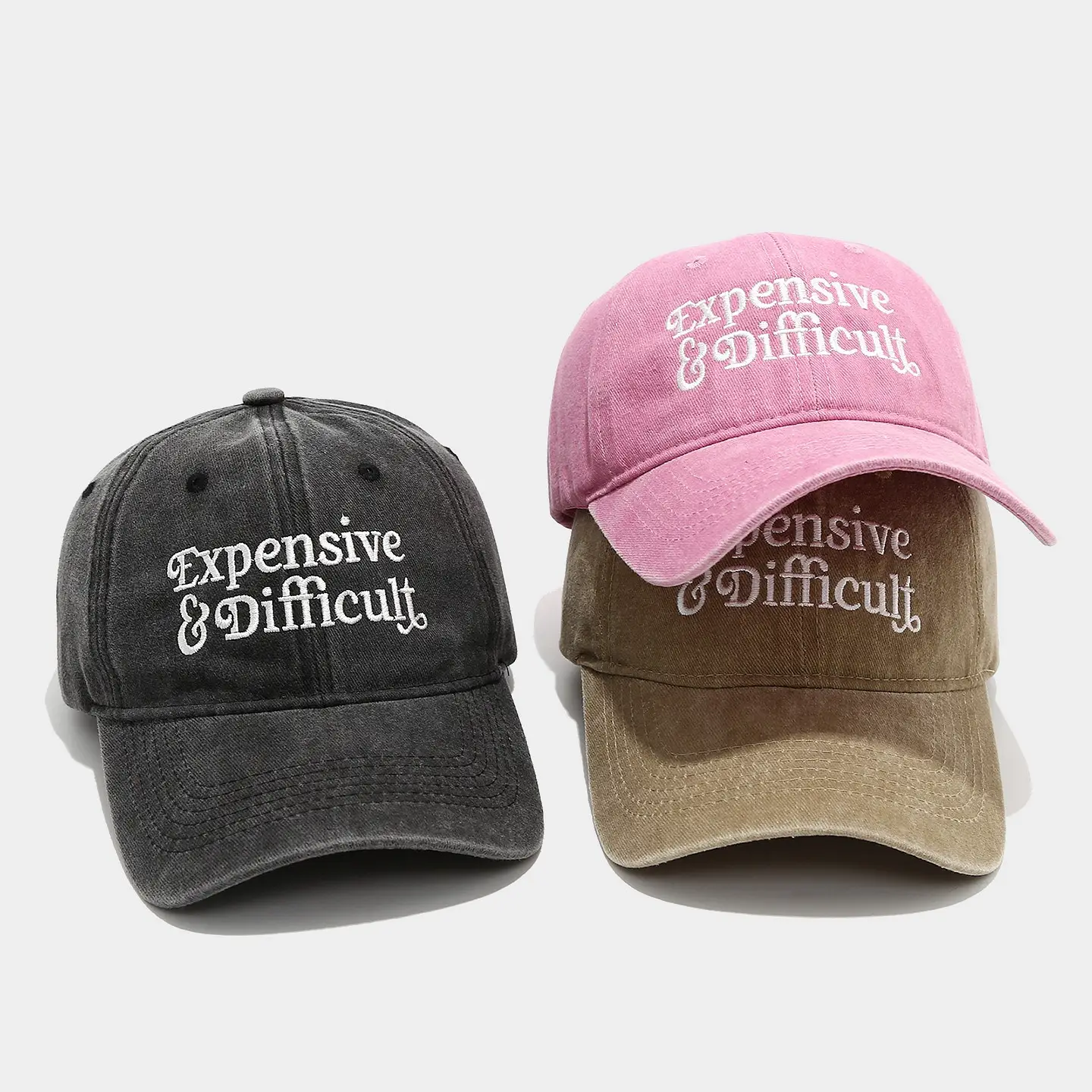 Expensive & Stylish Pink & Grey Baseball Cap with Embroidery - Image 7