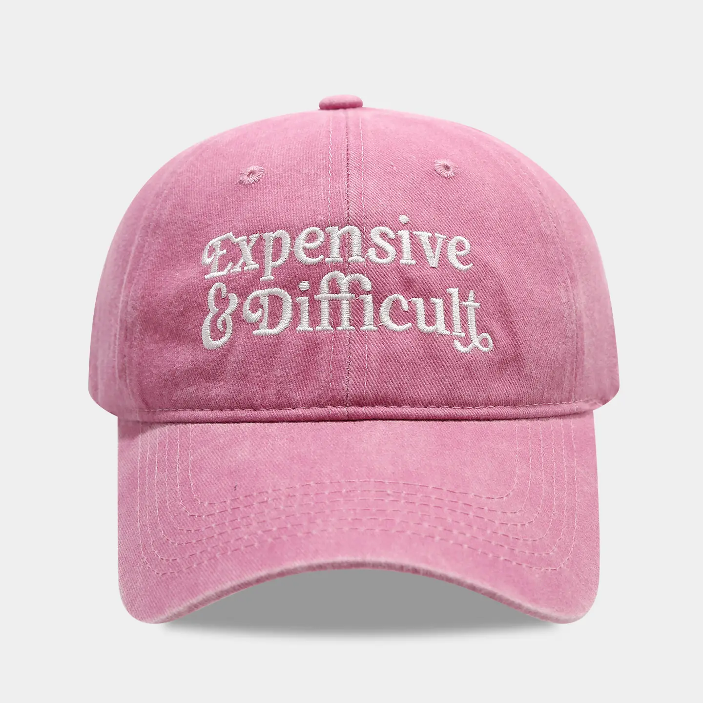 Expensive & Stylish Pink & Grey Baseball Cap with Embroidery - Image 4