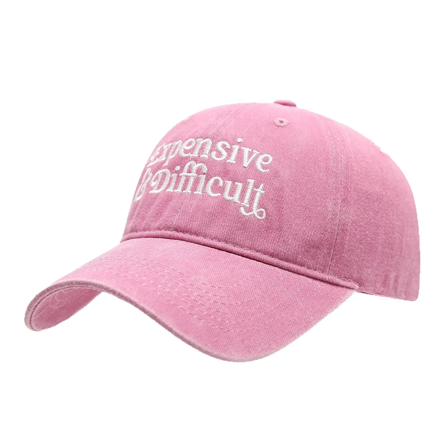 Expensive & Stylish Pink & Grey Baseball Cap with Embroidery - Image 8