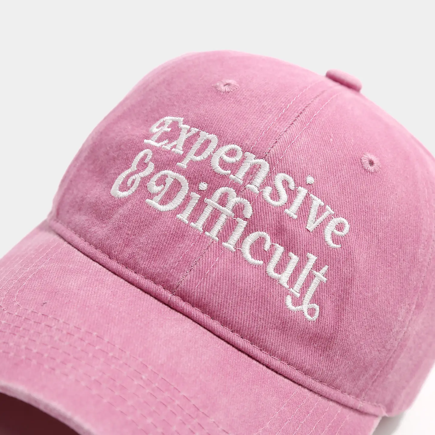 Expensive & Stylish Pink & Grey Baseball Cap with Embroidery — feature 11