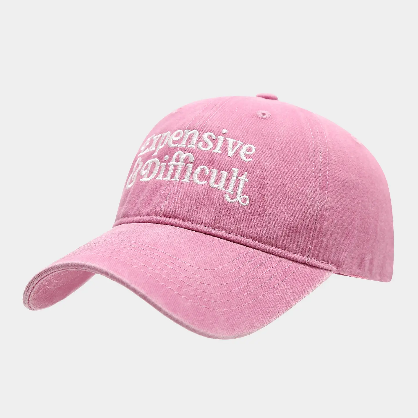 Expensive & Stylish Pink & Grey Baseball Cap with Embroidery — feature 8