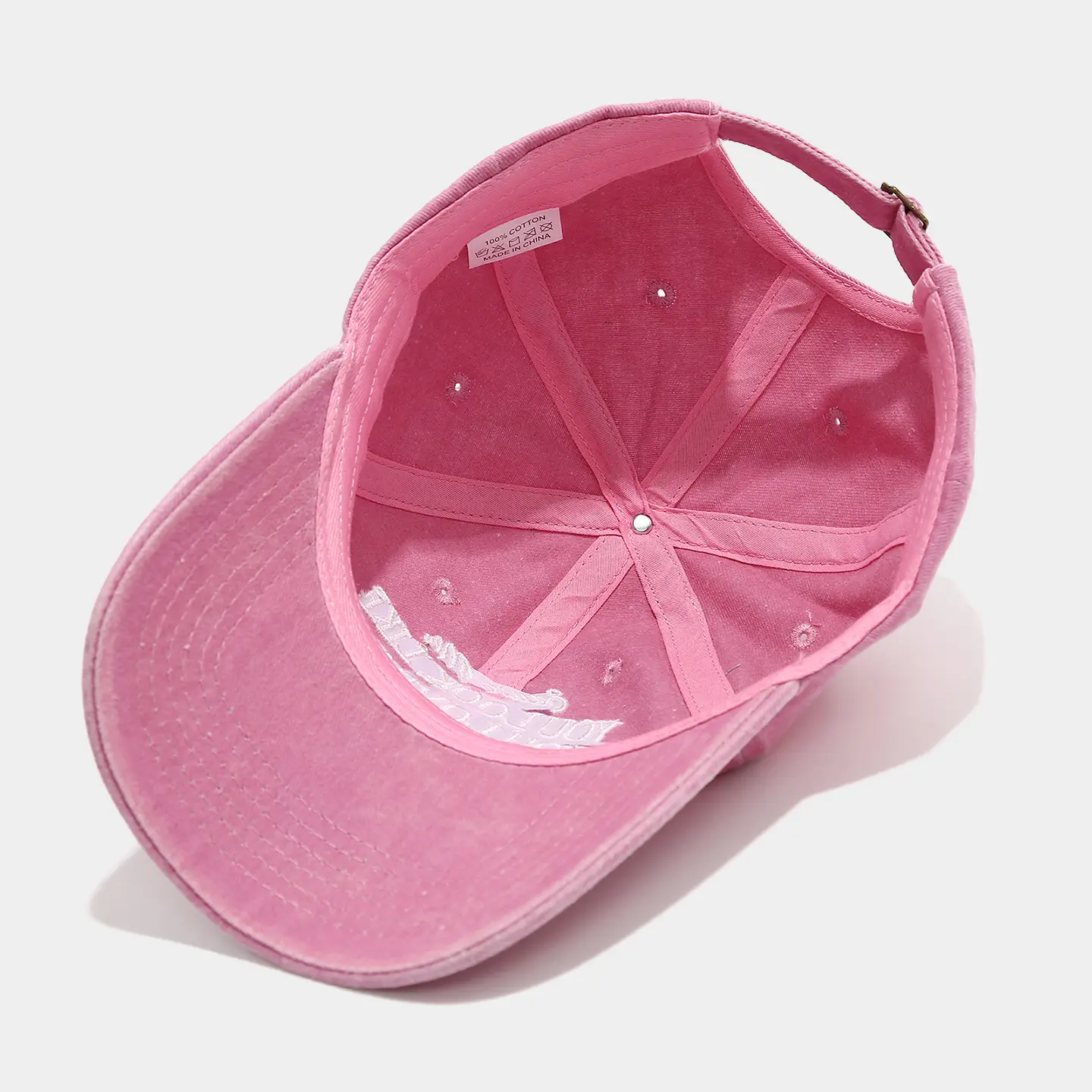Expensive & Stylish Pink & Grey Baseball Cap with Embroidery — feature 9