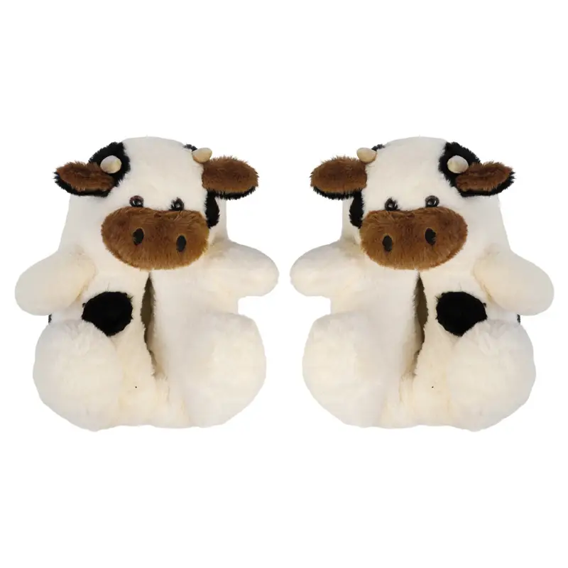 All-Inclusive Cartoon Little Cow Cotton Slippers for Men and Women, Winter Indoor Warm Plush Home Shoes Ins - Image 6