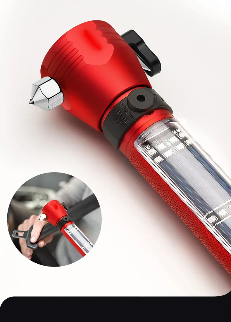 Car Safety Hammer LED Flashlight Emergency Kit — feature 3