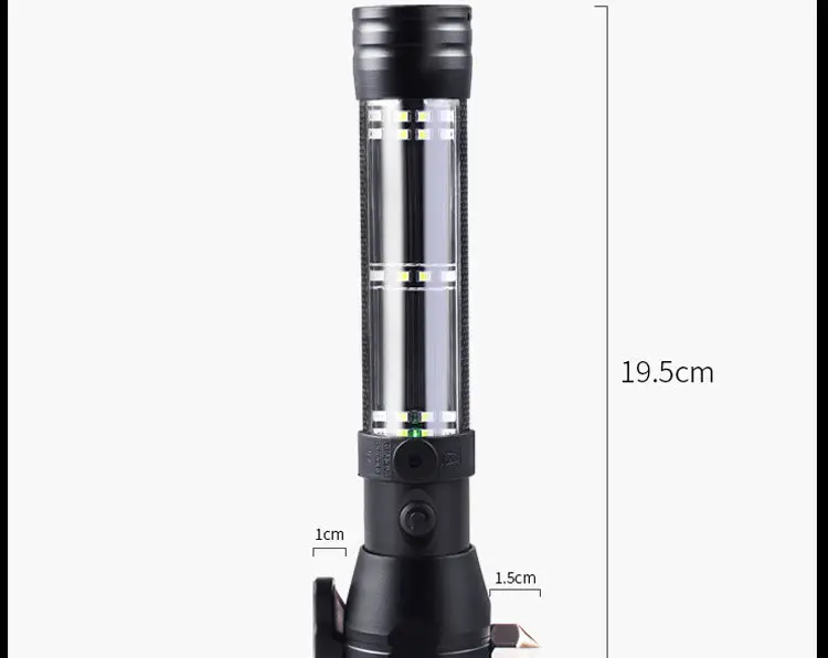 Car Safety Hammer LED Flashlight Emergency Kit — feature 7